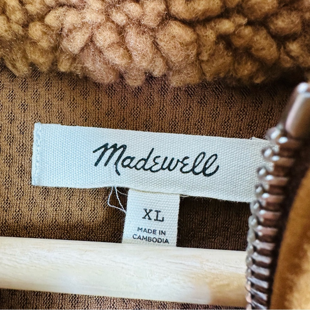Madewell Women’s Faux Shearling Half-Zip Pullover Size XL - Picture 6 of 8